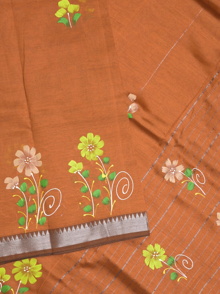 Mangalagiri fancy saree for women | black | printed | zari border | party wear