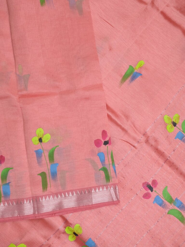 Mangalagiri fancy saree for women | black | printed | zari border | party wear