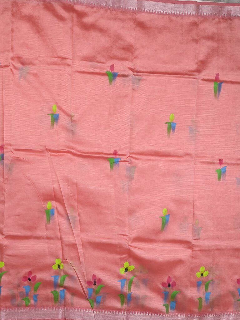 Mangalagiri fancy saree for women | black | printed | zari border | party wear