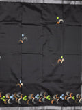 Mangalagiri fancy saree for women | black | printed | zari border | party wear
