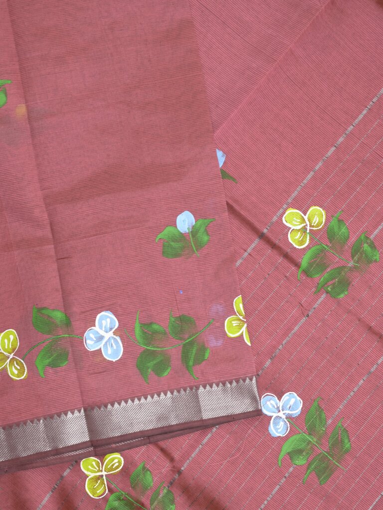 Mangalagiri fancy saree for women | black | printed | zari border | party wear