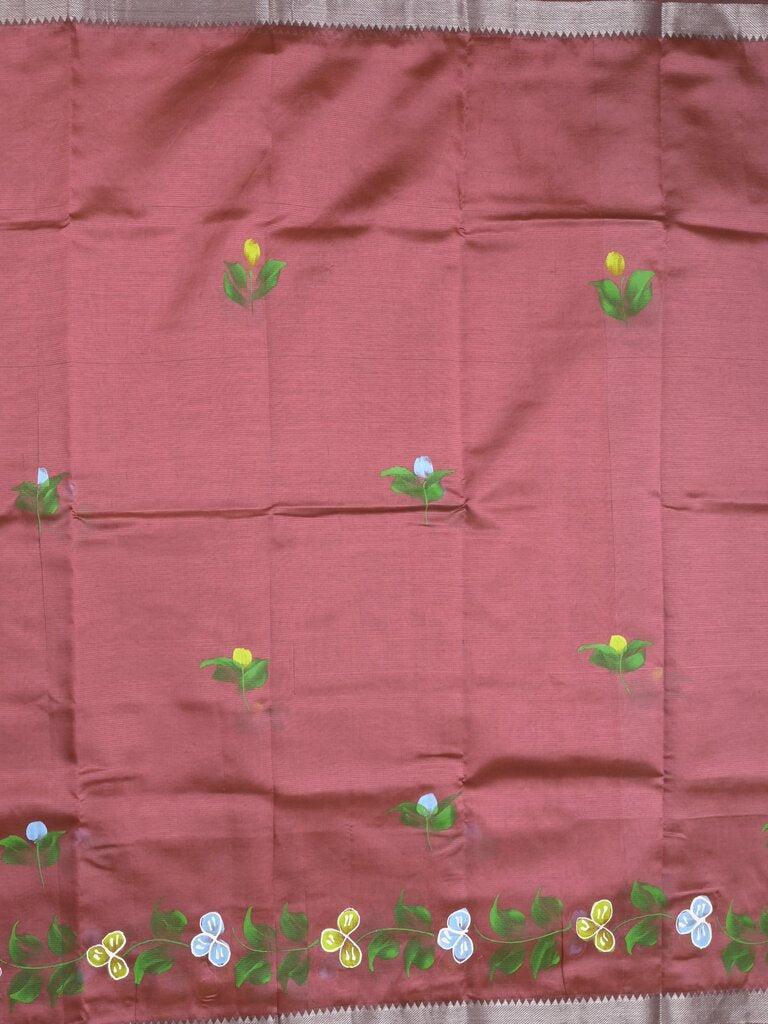 Mangalagiri fancy saree for women | black | printed | zari border | party wear