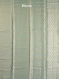 Organza tissue fancy saree sky blue color allover zari weaves & zari border with brocade pallu and attached brocade blouse