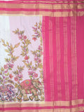 Binny crape fancy saree for women | off white | zari border | party wear