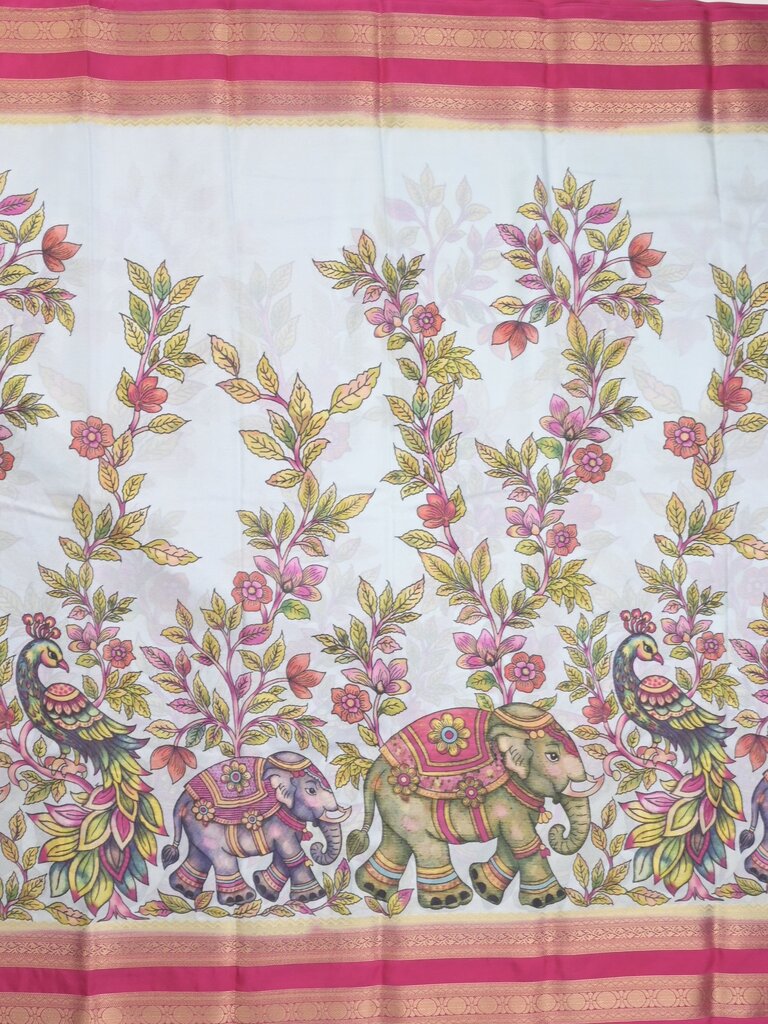 Binny crape fancy saree for women | off white | zari border | party wear