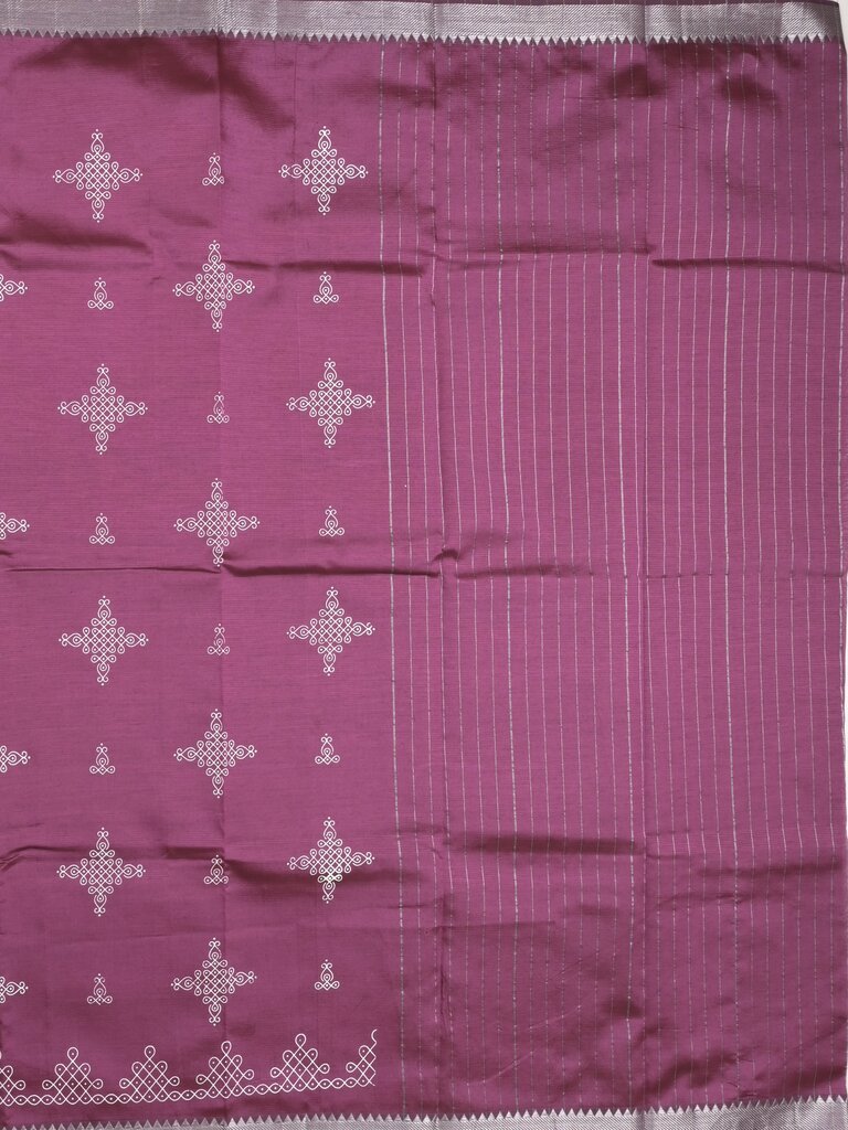 Mangalagiri fancy saree for women | pink | printed | zari border | party wear