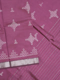 Mangalagiri fancy saree for women | pink | printed | zari border | party wear