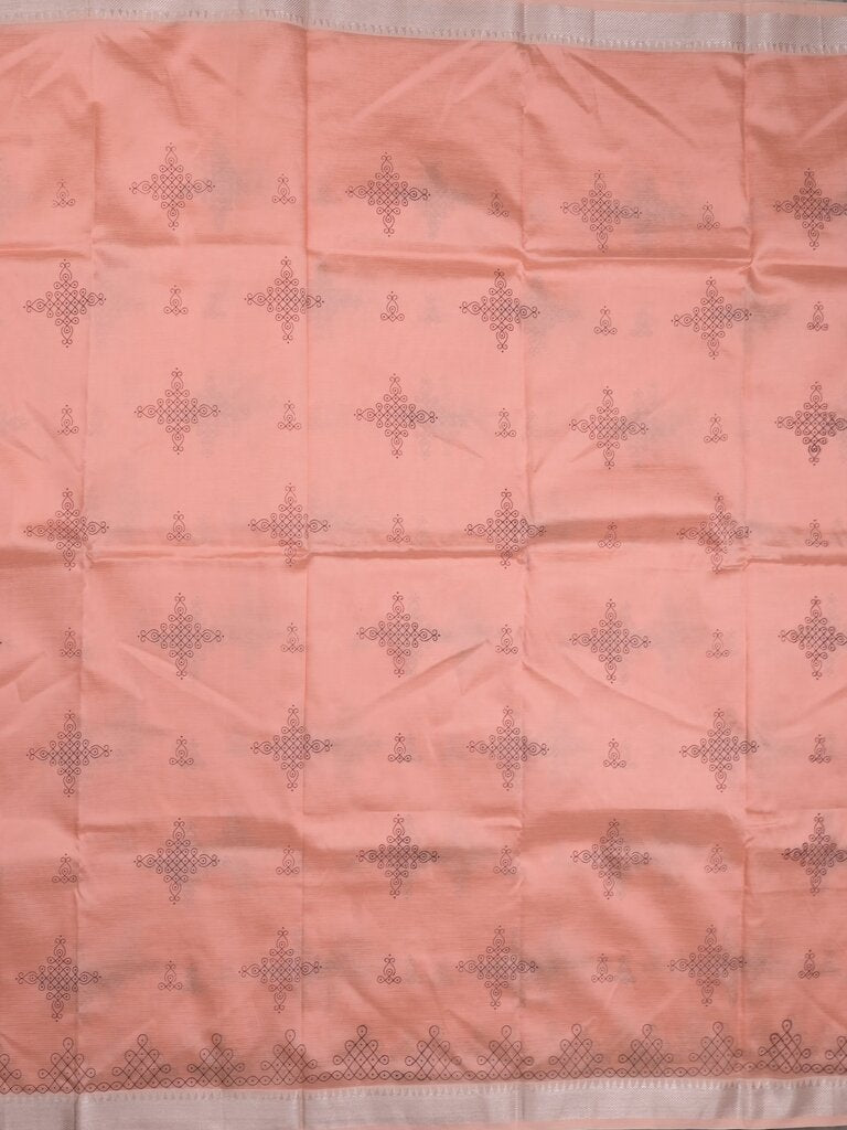 Mangalagiri fancy saree for women | pink | printed | zari border | party wear