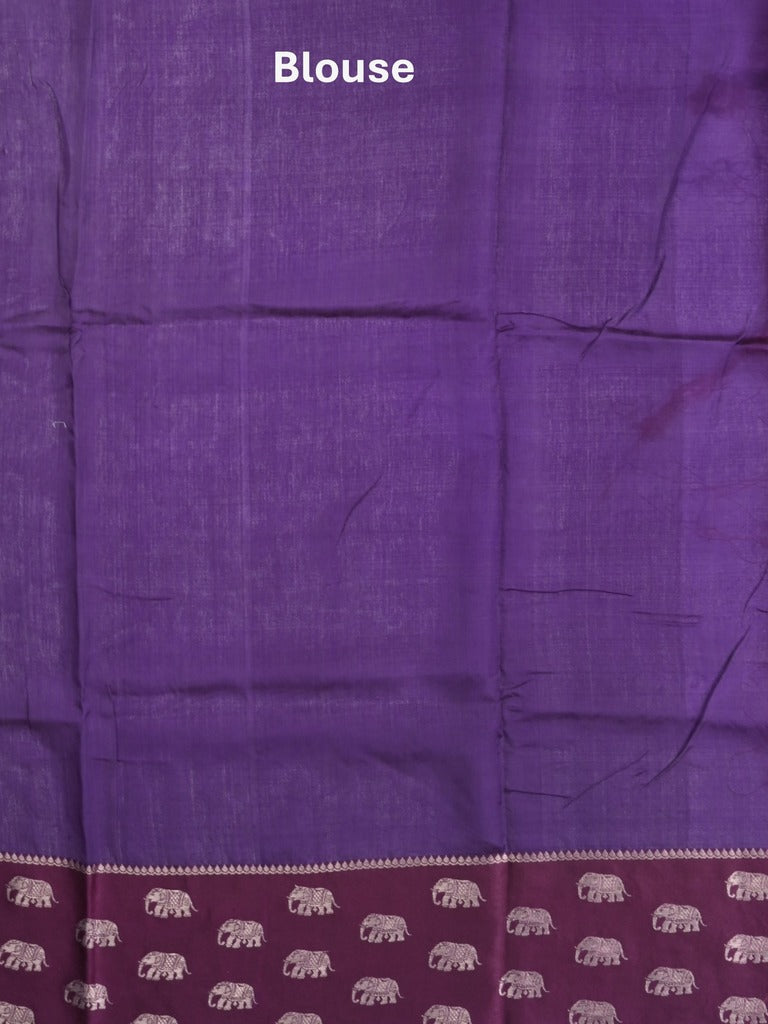 Raw mango fancy saree red color allover zari motifs & zari border with brocade pallu and contrast plain blouse