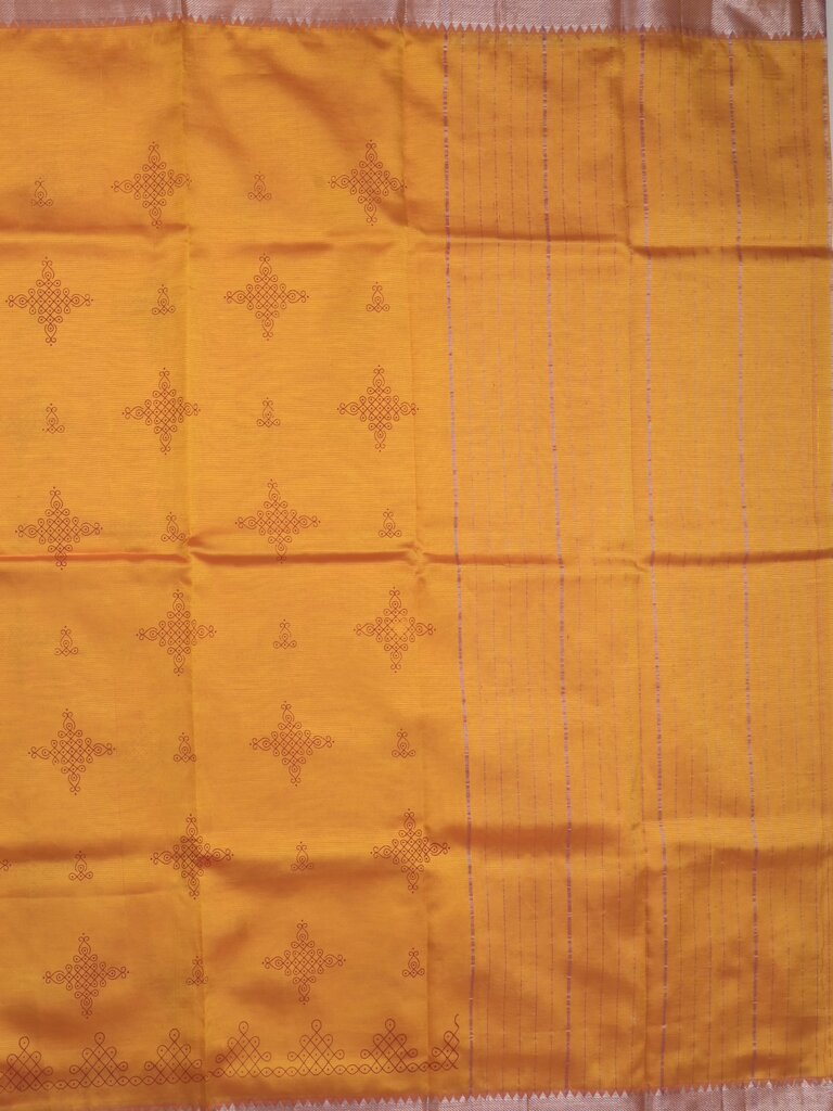 Mangalagiri fancy saree for women | pink | printed | zari border | party wear