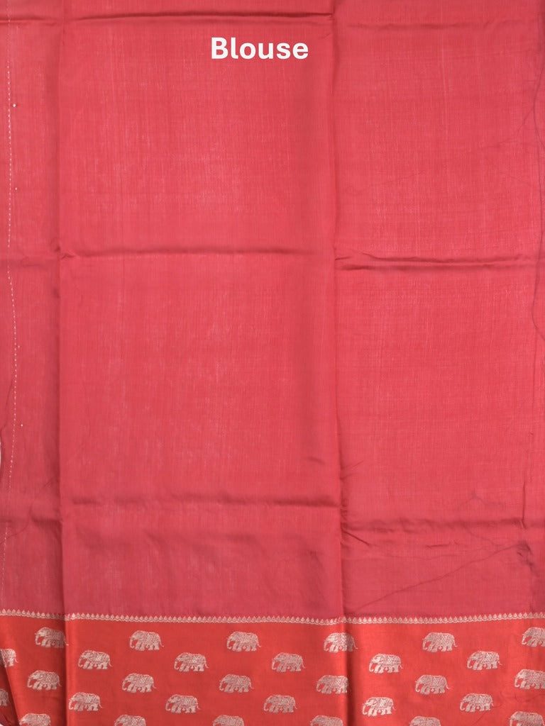 Raw mango fancy saree royal blue color allover zari motifs & zari border with brocade pallu and contrast plain blouse