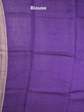 Raw mango fancy saree violet color allover zari weaves & zari border with brocade pallu and plain blouse