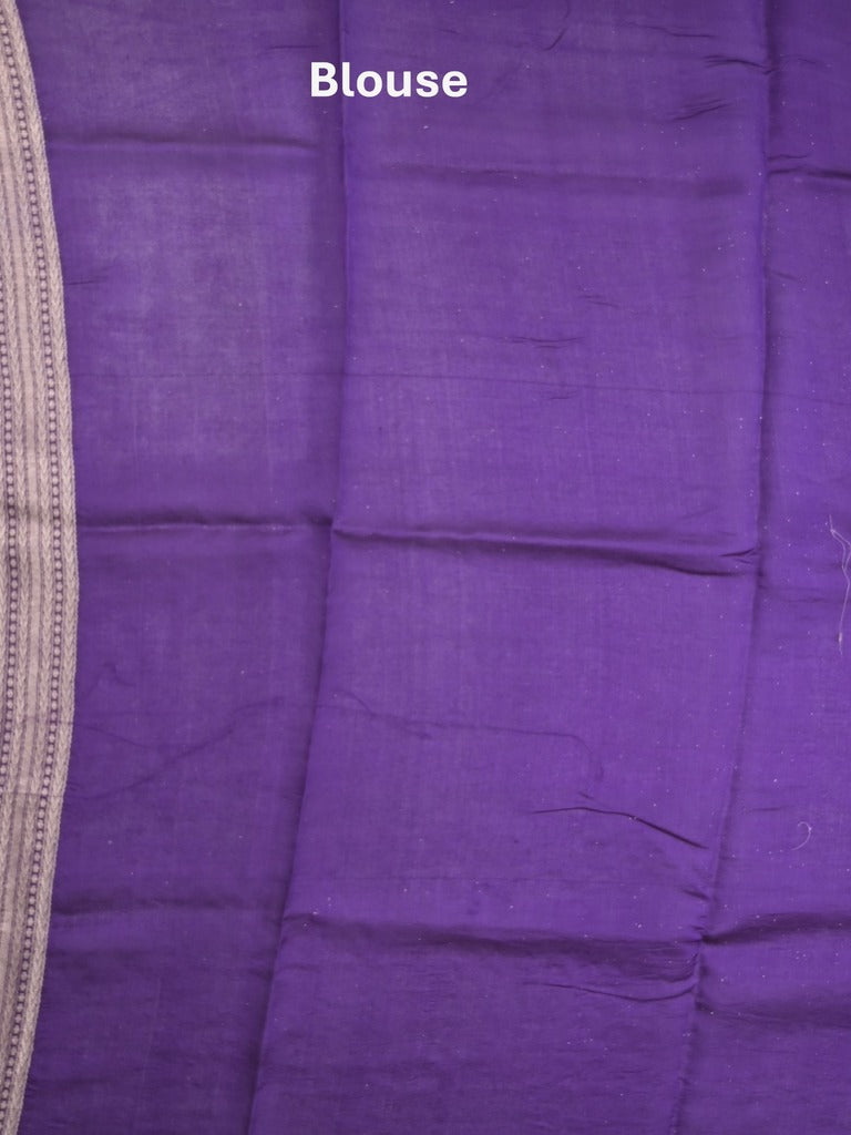 Raw mango fancy saree violet color allover zari weaves & zari border with brocade pallu and plain blouse