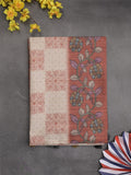Tussar printed fancy saree with contrast printed blouse