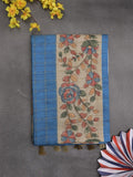 Tussar printed fancy saree with printed border and printed blouse