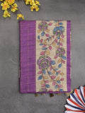 Tussar printed fancy saree with printed border and printed blouse