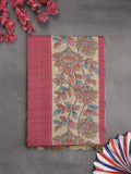 Tussar printed fancy saree with printed border and printed blouse
