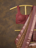 Rocket saree Maheshwari saree in brown color