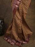 Rocket saree Maheshwari saree in brown color
