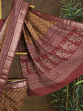 Rocket saree Maheshwari saree in brown color