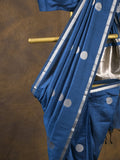 Rocket saree Maheshwari fancy saree in royal blue color