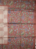 Tussar printed fancy saree with contrast printed blouse