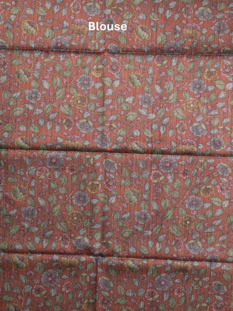 Tussar printed fancy saree with contrast printed blouse