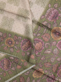 Tussar printed fancy saree with contrast printed blouse