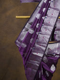 Rocket saree Raw mango saree in dark purple color