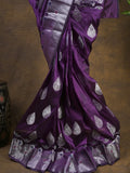 Rocket saree Raw mango saree in dark purple color