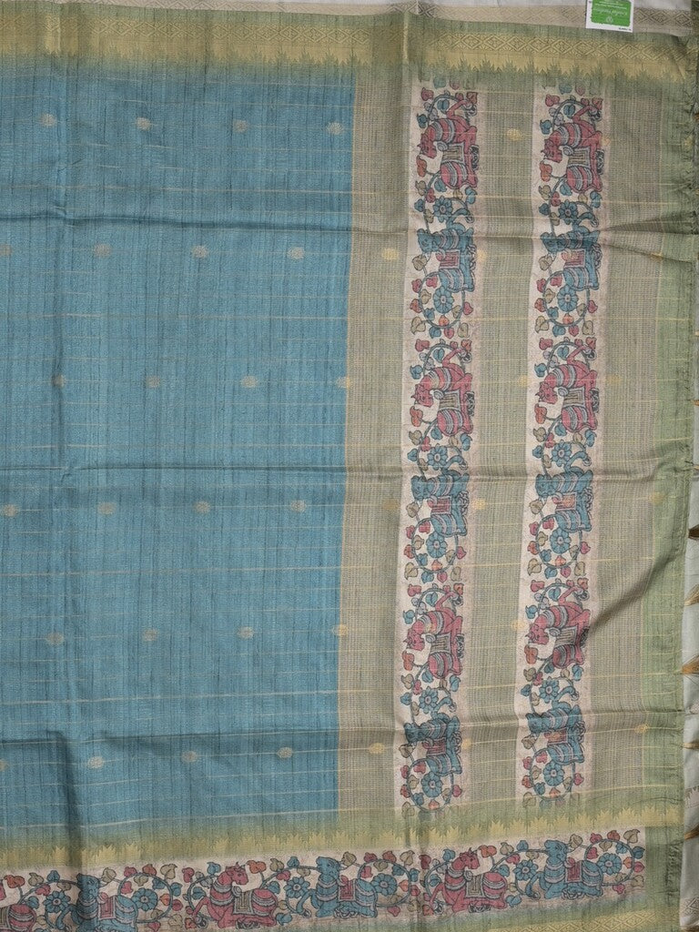 Tussar fancy saree with attached printed blouse