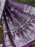 Rocket saree Raw mango saree in dark purple color