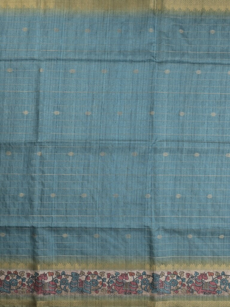 Tussar fancy saree with attached printed blouse