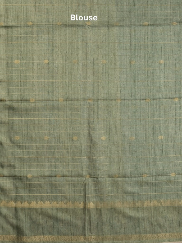 Tussar fancy saree with attached printed blouse
