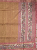 Tussar fancy saree with attached printed blouse