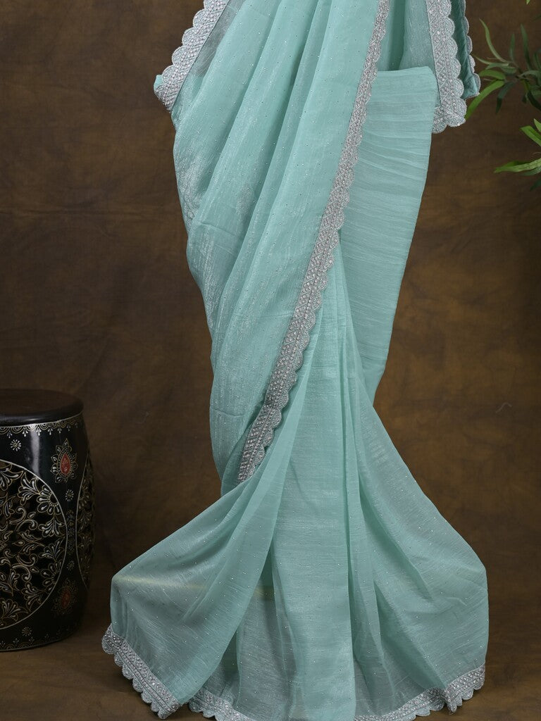 Rocket saree Georgette saree in light blue color