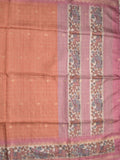 Tussar fancy saree with attached printed blouse