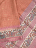 Tussar fancy saree with attached printed blouse