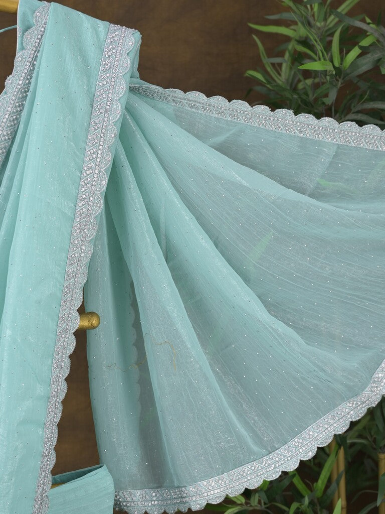 Rocket saree Georgette saree in light blue color