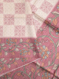 Tussar printed fancy saree with contrast printed blouse