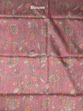 Tussar printed fancy saree with contrast printed blouse