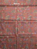 Tussar printed fancy saree with contrast printed blouse