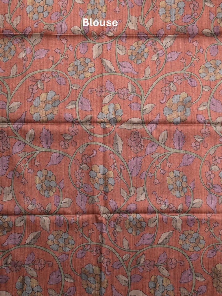 Tussar printed fancy saree with contrast printed blouse