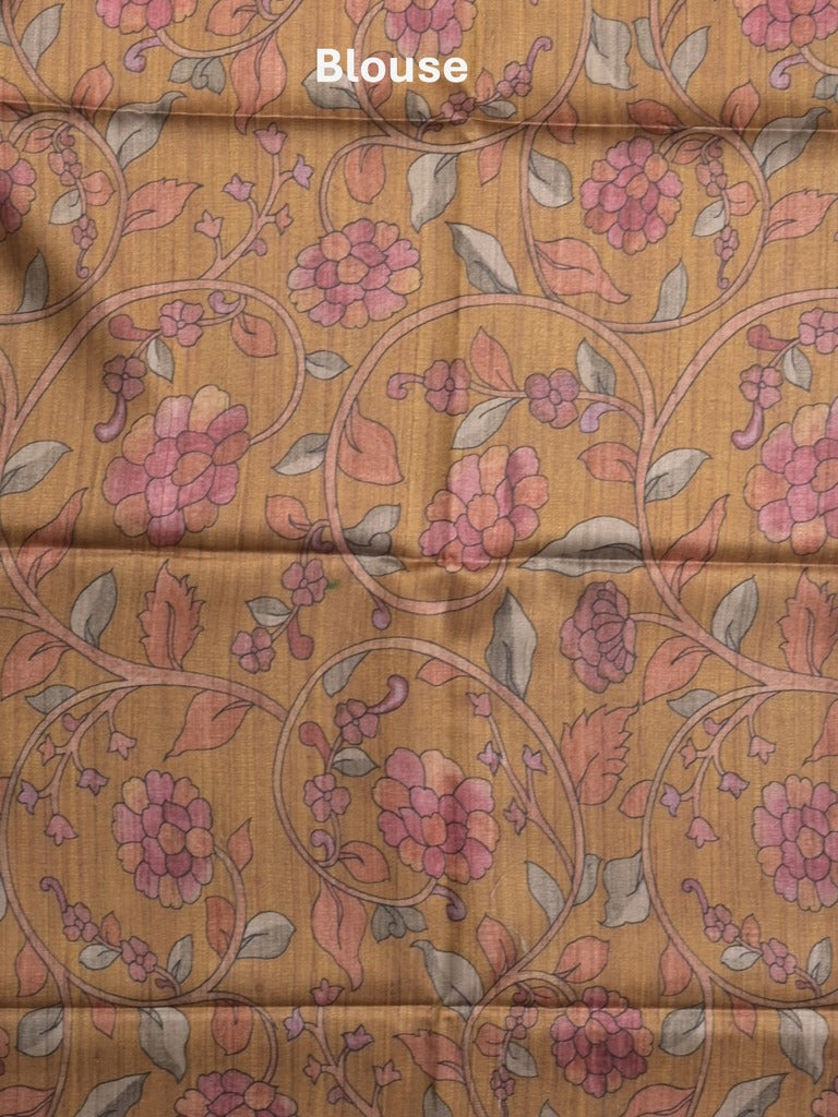 Tussar printed fancy saree with contrast printed blouse