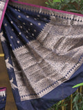 Rocket saree Chanderi saree in navy blue color