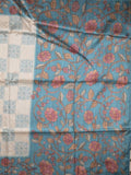Tussar printed fancy saree with contrast printed blouse