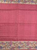Tussar printed fancy saree with printed border and printed blouse