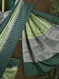 Rocket saree Raw mango saree in light green color