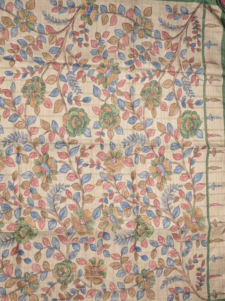 Tussar printed fancy saree with printed border and printed blouse