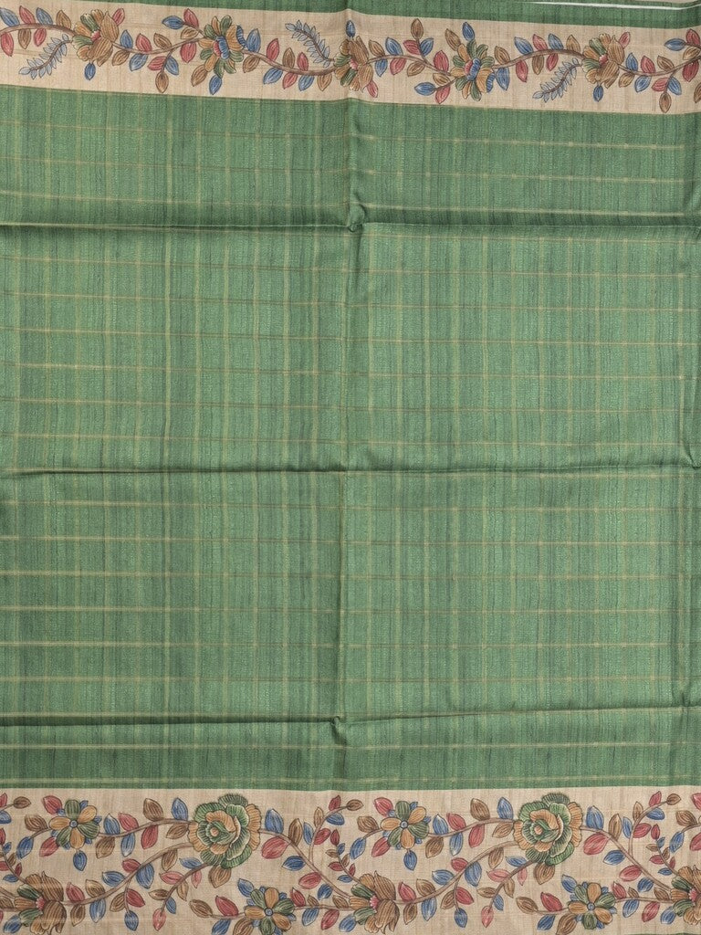 Tussar printed fancy saree with printed border and printed blouse